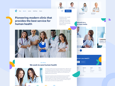 Clinically - Healthcare About Us Page about us app design doctor health app healthcare app hospital landingpage medical medical app minimal responsive service ui ui kit ux website