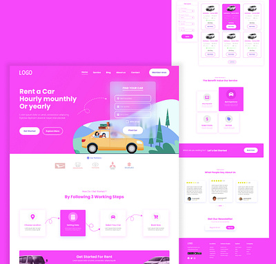 Rent Car - Landingpage graphic design ui