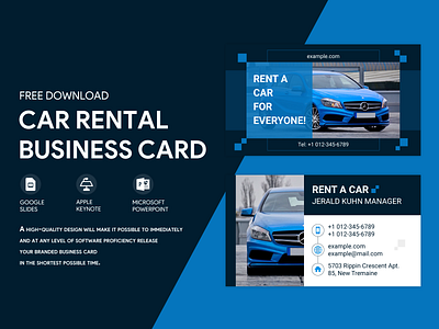 Сar Rental Business Card Free Google Docs Template business car card cards doc docs document google print printing template templates visit visiting