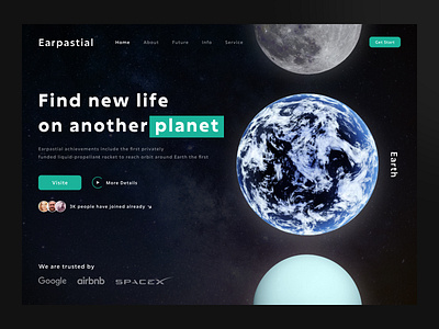 Earpastial - Planets Search Web Design app astronomy batix clean design earth galaxy minimal planet planets space spaceman stars ui ui ux universe web web design webpage world