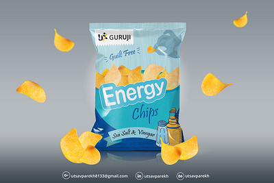 Chips Packaging Design branding chips chips packaging design creative design food packaging graphic design illustration illustrator label label desiging label design packaging packaging design packaging label ui uiuxguruji