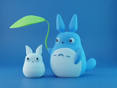 Blue Totoro 3danime 3dcharacters 3dcute 3dillustration anime bluetotoro cutecharacters design dribbble movie trendy ui