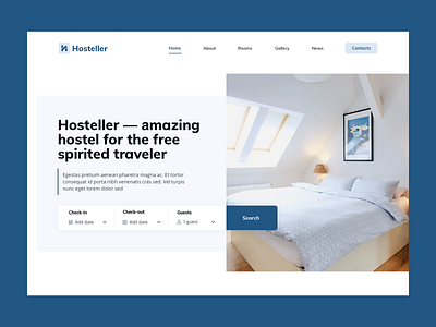 Hosteller – Hostel Booking Site animation appartment booking booking theme elementor hostel hotel merkulove ui wordpress