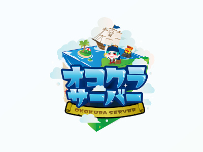 "Okokura Server" Logo Design logo minecraft vtuber