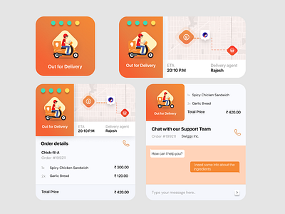 Swiggy's widget for iOS 3d app apple concept dailyuichallenge delivery design food illustration ios swiggy ui ux vector widgets