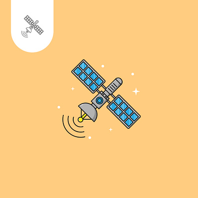 satellite logo app branding company design icon illustration logo space ui ux vector