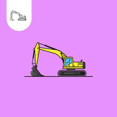 Excavator Logo app branding company design excavator icon illustration logo mining ui ux vector