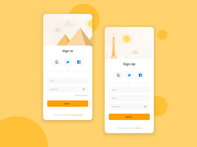 Login and Register Screen app login mobile ui ux web design