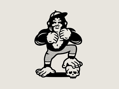 Hooligan Doodle character design design doodle gorilla illustration skull vector