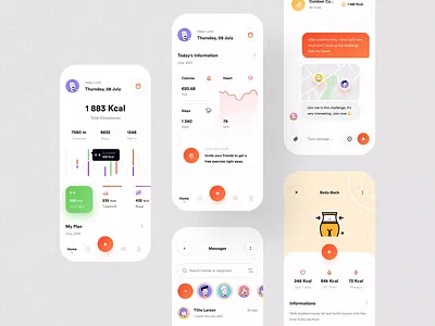 CaFit Fitness UI Kit (Community) app cadesign community design figma figma community figmadesign figmafree free freebie freeui freeuikit kit ui ui kit ui8