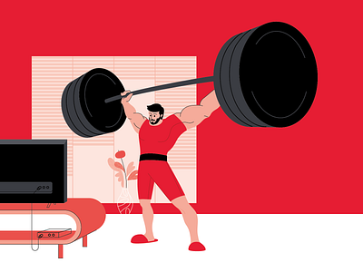 Weightlifter illustration vector