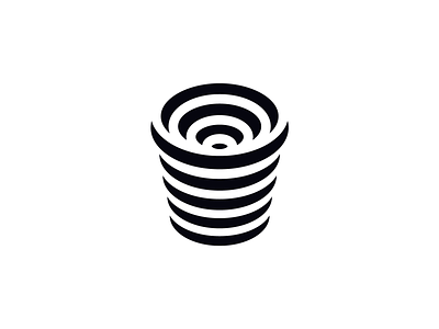 Plant Pot black geometric geometry logo nature negative plant pot shape space spiral symbol
