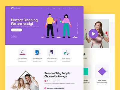 Favcleaner® Website Design clean cleaner cleaning home home cleaning office office cleaning perfect power ui webdesign website website design