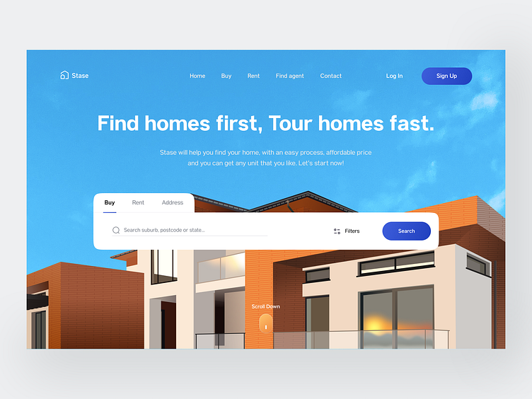 Stase - Real Estate Web Header Design by Fanka for Korsa on Dribbble