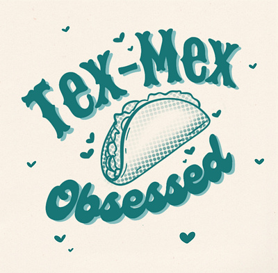 Tex Mex Obsessed design digital illustration logo retro vintage