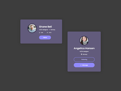 Profile Card card design profile typography ui ux