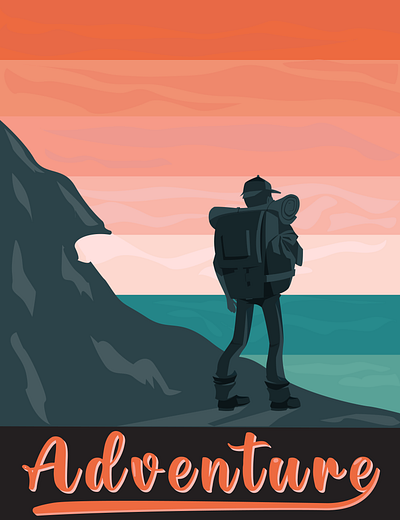 ADVENTURE adventure ai animation branding classy cool design graphic design illustration poster product redbubble tour travelawesome traveller ui