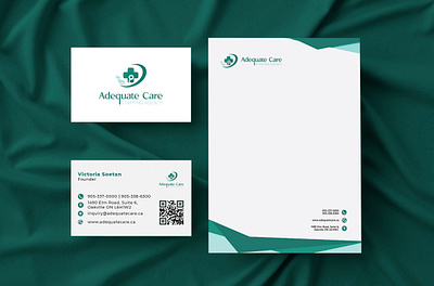 HealthCare Business Card And Letterhead. adobe behance branding design dribbble dribbblers dribbblershot flat graphic design illustration letterhead logo logodesign logotype minimal photoshop productdesign ui uiux vector