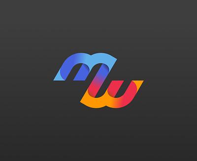 MW blend blue branding design logo minimal mw mw logo orange typography