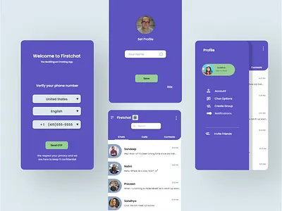 First Chat App design ui uimockups uiux userinterfacedesign ux