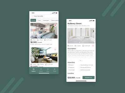 Design concept for Rent - mobile branding design illustration ui ux web