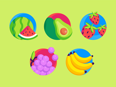 Fruits Icon apple box cartoon characterdesign coffeelovers design farm flatdesign flatico food fruits icons illustration logo ui