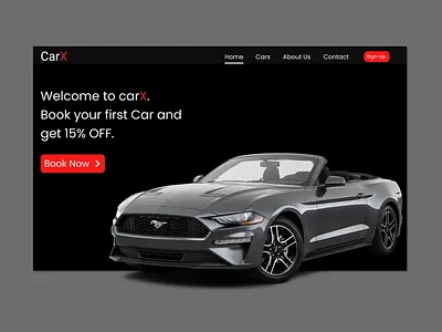 Home layout design of car rental website branding design figma ui webdesign