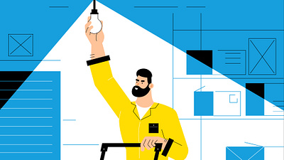 Electrical engineer art blue cartoon character color construction design electrician engineer graphic graphic design illustration man people