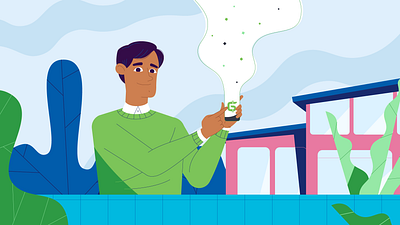 Eco-man adobe art btight cartoon character color design digital digital art graphic design green illustration man people phone