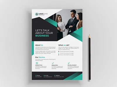 Corporate modern business abstract flyer template branding