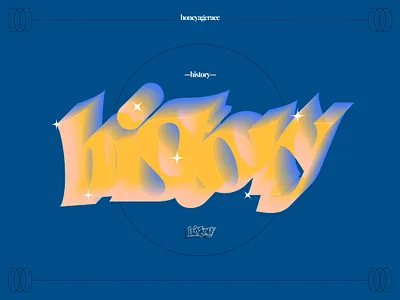 History 3d 3d lettering blend color gradient lettering logo symbol type vector