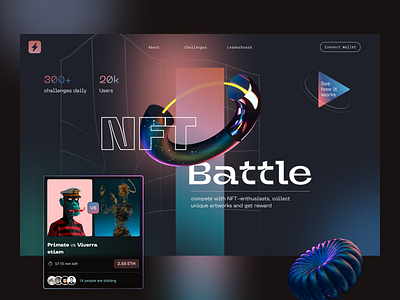 NFT Battle design landing nft ui ux web3.0