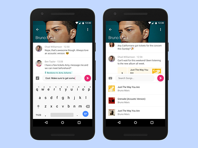Music Messenger android app chat design ios material design message music product design ui ui design ux ux design
