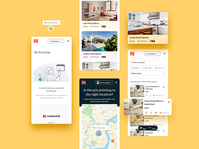 NockNock Mobile Design app app design mobile nocknock orange property proptech real estate rental startup u ui ux yellow