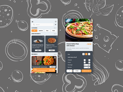 Italian Food App - Exploration exploration mobile app ui ui design ui ux design ux design