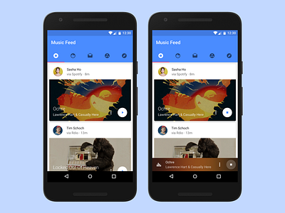 Music Feed android app design feed ios material design music product design ui ui design ux ux design
