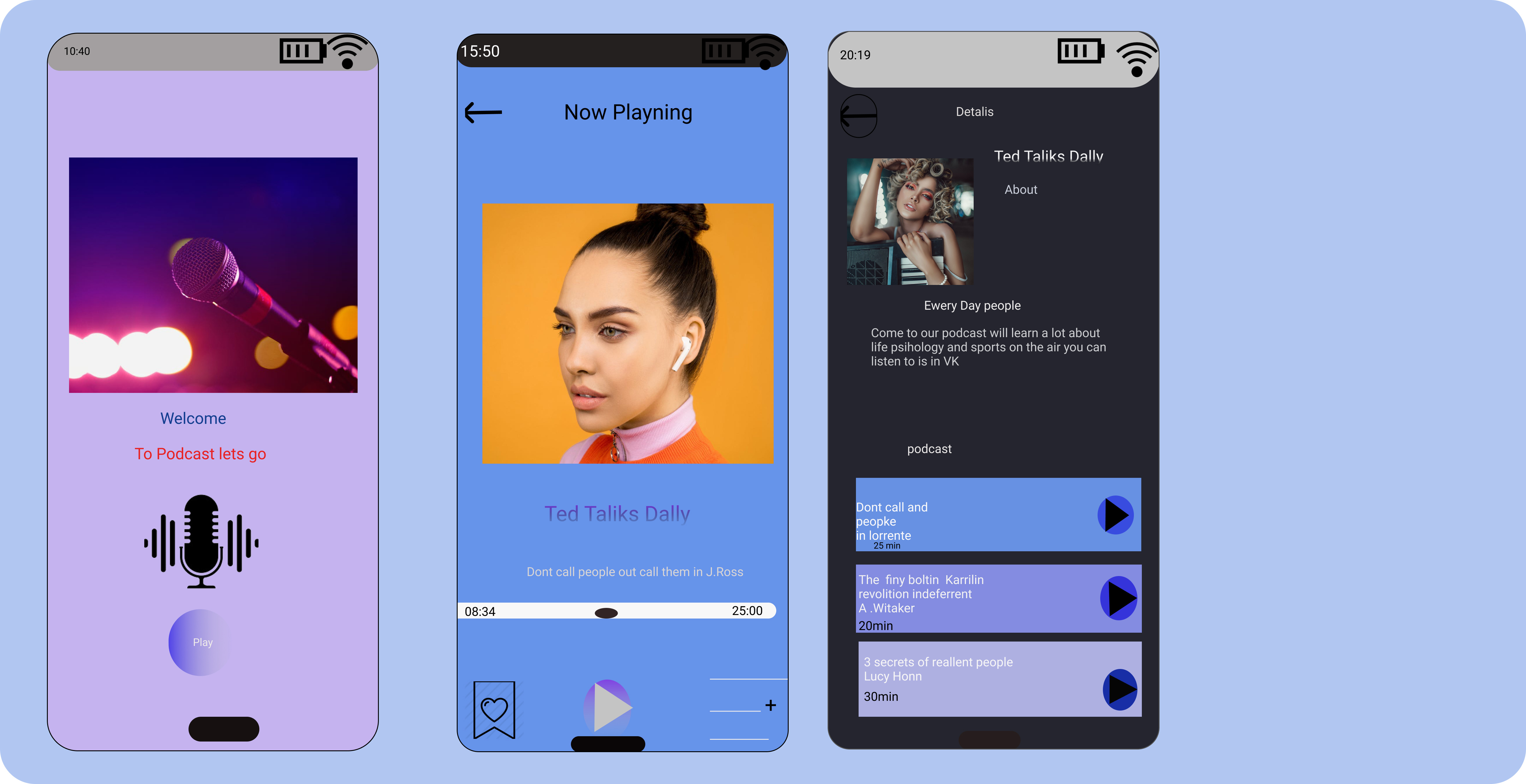 Example of Podcast app