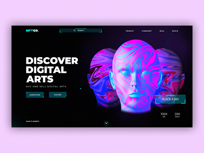 landing page for NFT. 2021 blockchain design interface nft photoshop trending ui uidesign uiux