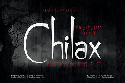 Chilax - Premium horor font branding design font illustration letter logo typography ui ux vector