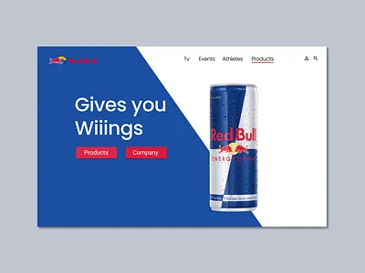 Red Bull Energy Drink Home Layout UI Design branding design figma landingpage typography ui ux webdesign