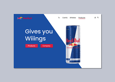 Red Bull Energy Drink Home Layout UI Design branding design figma landingpage typography ui ux webdesign