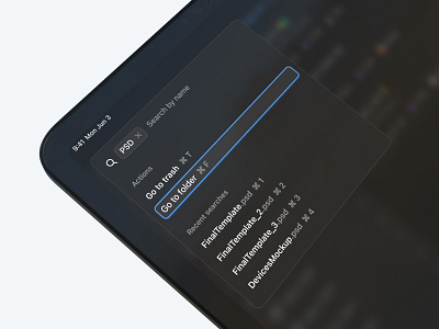 Search bar 3d bar blur experience field hot keys interface ios ipad mobile popup search tablet ui ux