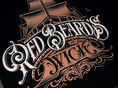 Red Beard's Wick - vector hand illustration lettering logotype schmetzer typography vector