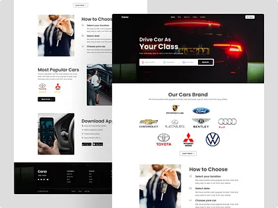 Car rental landing page branding car car rental class clean design landing page logo rent rent a car rental car ui user experience user interface ux web web design web page website