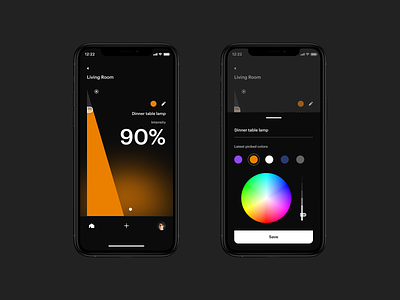 Smart Light – Concept App app changelights colorpicker colors concept design lightapp lights lightselector smartapp smartlights ui