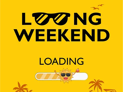 Long weekend creative campaign for social media ad design idea banner creative design dubai graphic designer mohamed saquib saquib sheikh social media summer campaign summer design weekend design yellow background design