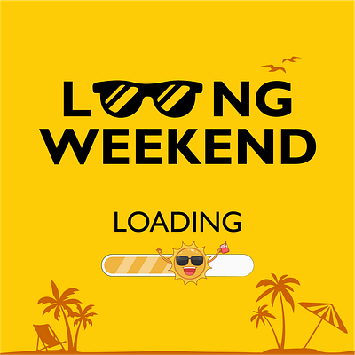 Long weekend creative campaign for social media ad design idea banner creative design dubai graphic designer mohamed saquib saquib sheikh social media summer campaign summer design weekend design yellow background design