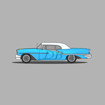 Ilustration Classic Car car classic car flat illustration ilus vector vintage car