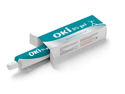 Oki Gel Medicine 3d blue dompe gel graphic design italian italy medicine mockup oki okitask package pharmaceutical pharmacy product