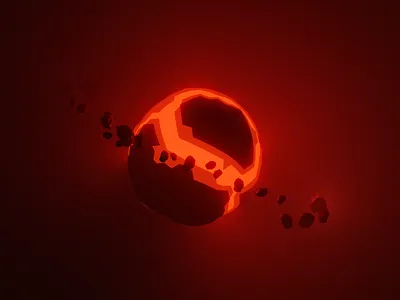 Lava planet 3d blender lava lava planet low poly planet render ringed planet space